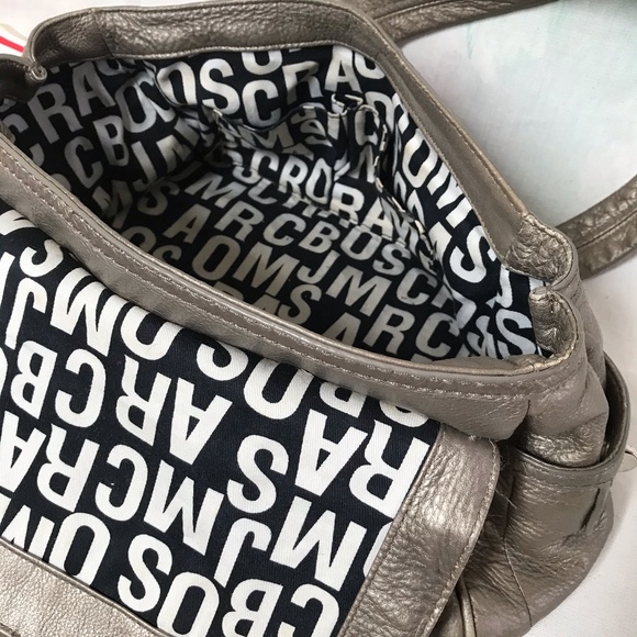 Marc by Marc Jacobs bag silvery grey leather top handle shoe box Turn key clasp - Picture 15 of 16